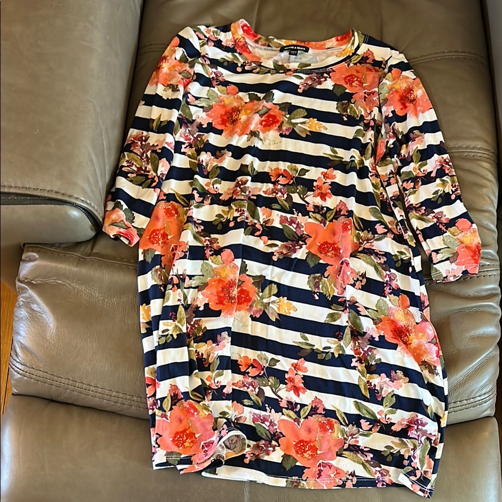 Floral Striped Kids Casual Dress